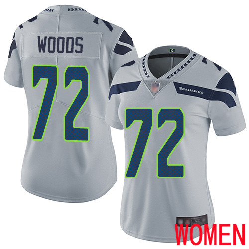 Seattle Seahawks Limited Grey Women Al Woods Alternate Jersey NFL Football #72 Vapor Untouchable->seattle seahawks->NFL Jersey
